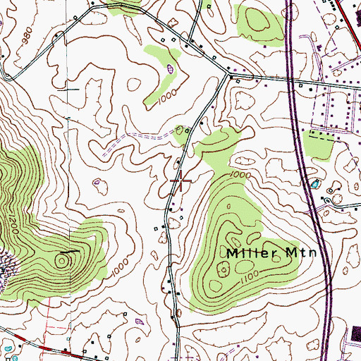 Topographic Map of Walker Cove, TN