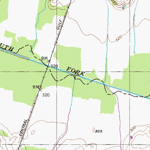 Topographic Map of Bradford Creek, TN