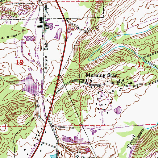 Topographic Map of Morning Star Church, AL