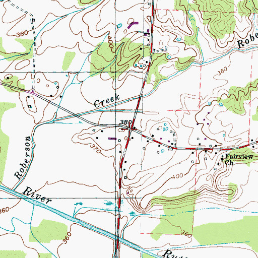 Topographic Map of Whitway, TN