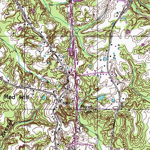 Topographic Map of Red Hill, TN