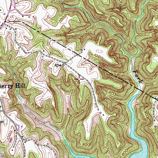 Topographic Map of Burton Ridge, TN