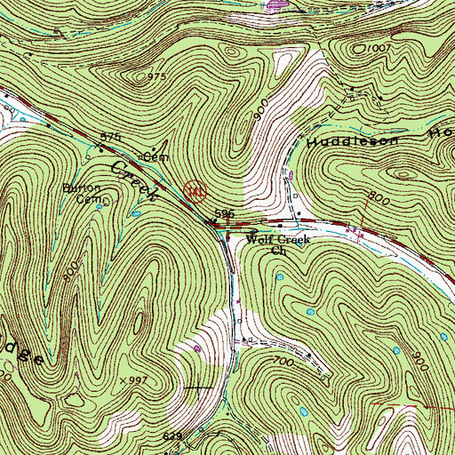 Topographic Map of Hellum Hollow, TN