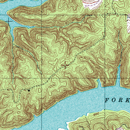 Topographic Map of Hopper Ridge, TN