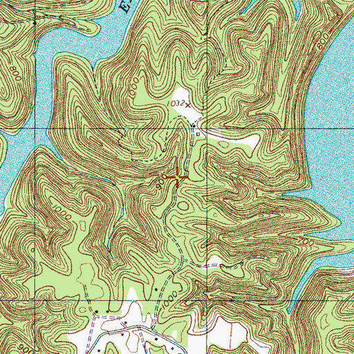 Topographic Map of Johnson Ridge, TN