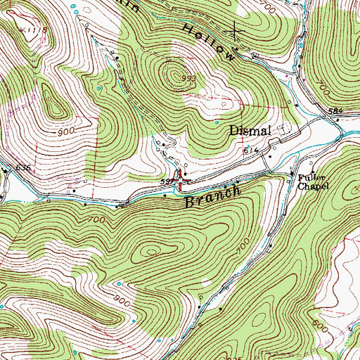 Topographic Map of Scott Hollow, TN