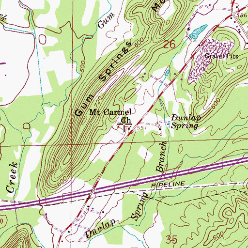 Topographic Map of Mount Carmel Church, AL