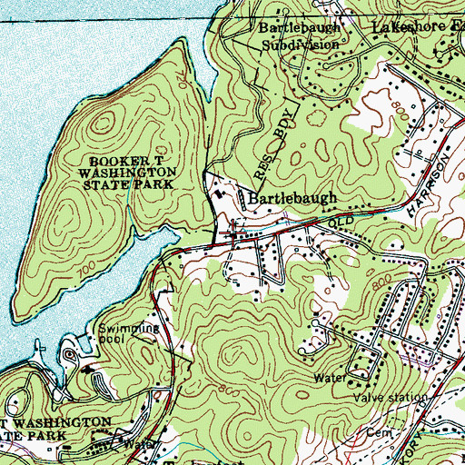 Topographic Map of Bartlebaugh Baptist Church, TN