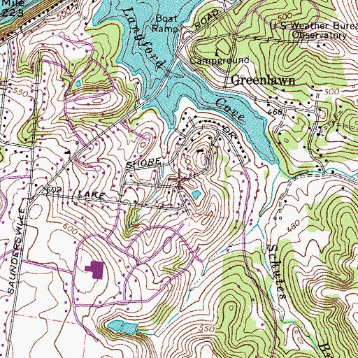 Topographic Map of Langford Cove, TN