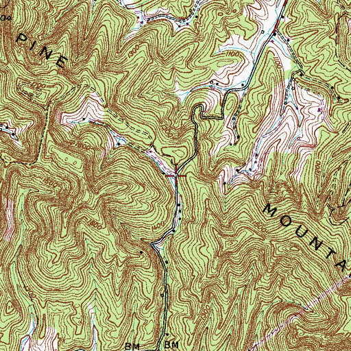 Topographic Map of Gibson Hollow, TN