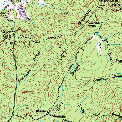 Topographic Map of Little Greenbrier School, TN
