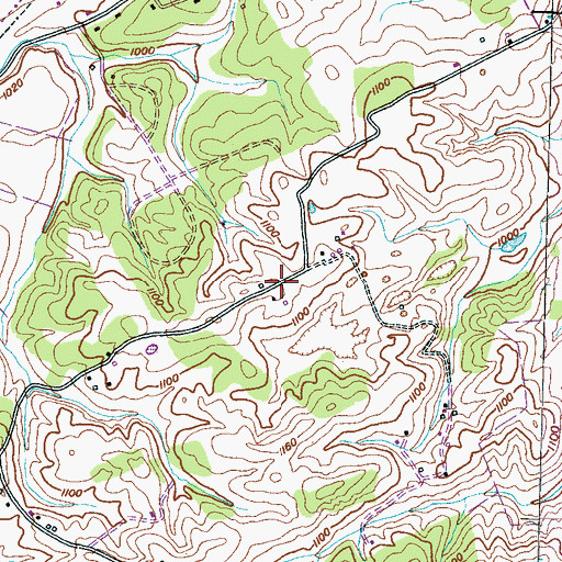 Topographic Map of Reagantown, TN