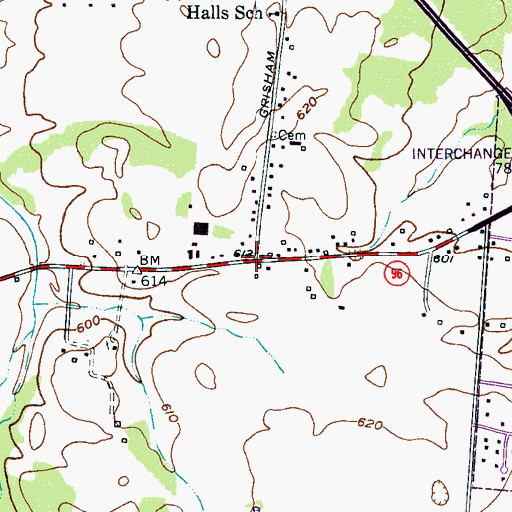 Topographic Map of Watson, TN