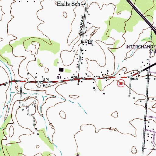 Topographic Map of Watson, TN