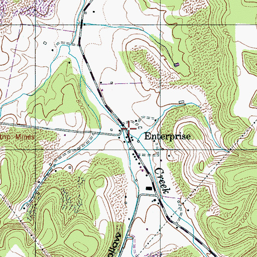 Topographic Map of Dog branch, TN