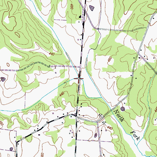 Topographic Map of Holley Creek, TN