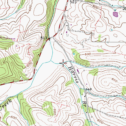 Topographic Map of Harris Hollow, TN
