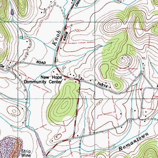 Topographic Map of New Hope, TN