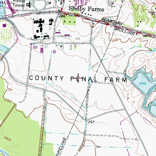 Topographic Map of Shelby County Penal Farm, TN