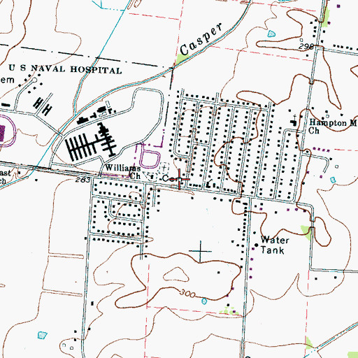 Topographic Map of Williams Chapel School (historical), TN
