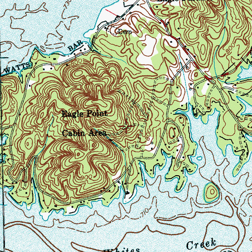 Topographic Map of Eagle Point Cabin Area, TN