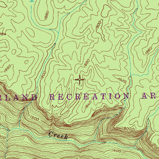 Topographic Map of South Cumberland Recreation Area, TN