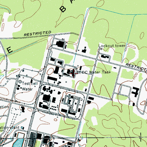 Topographic Map of AEDC Water Tank, TN