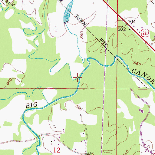 Topographic Map of Muckleroy Creek, AL