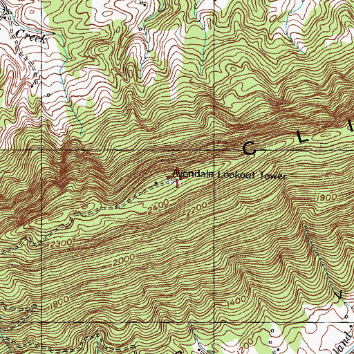 Topographic Map of Avondale Lookout Tower, TN