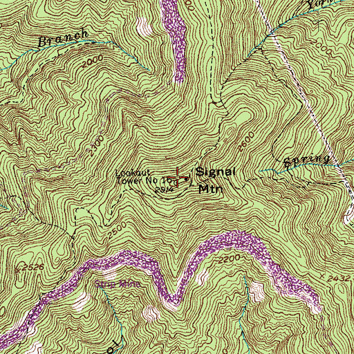 Topographic Map of Lookout Tower Number Sixteen, TN