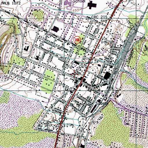 Topographic Map of Mount Pleasant Public Library, TN