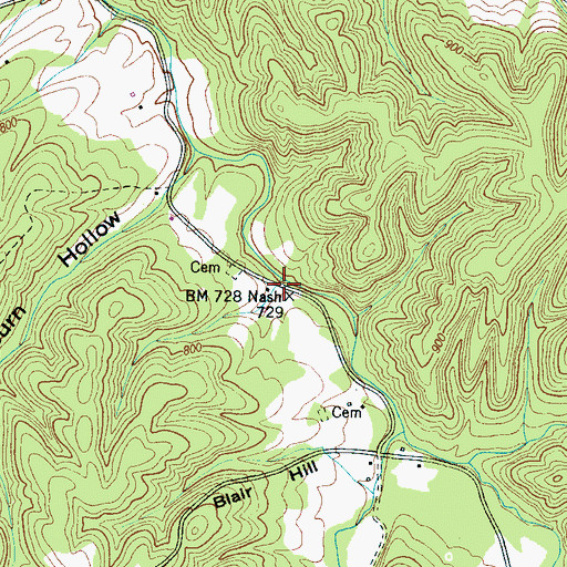 Topographic Map of Victory (historical), TN