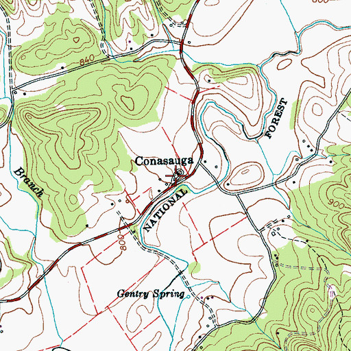 Topographic Map of Conasauga Church, TN