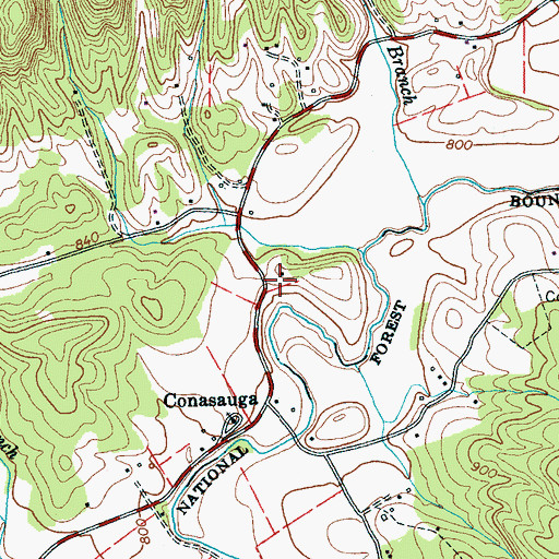 Topographic Map of Conasauga School (historical), TN