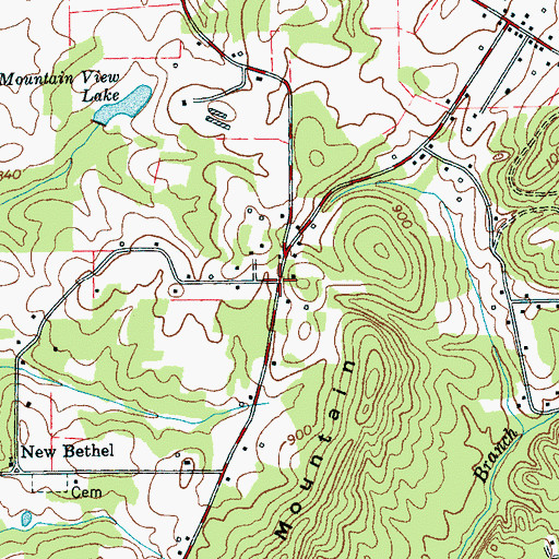 Topographic Map of Goosetown, TN