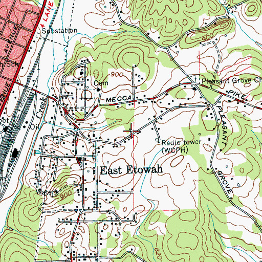Topographic Map of John Harris Church, TN