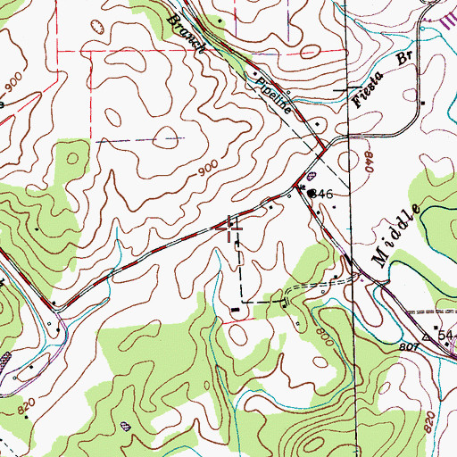 Topographic Map of Oak Grove School (historical), TN