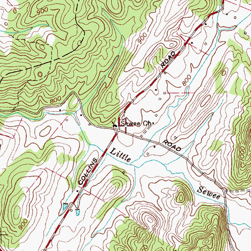 Topographic Map of Sewee School (historical), TN