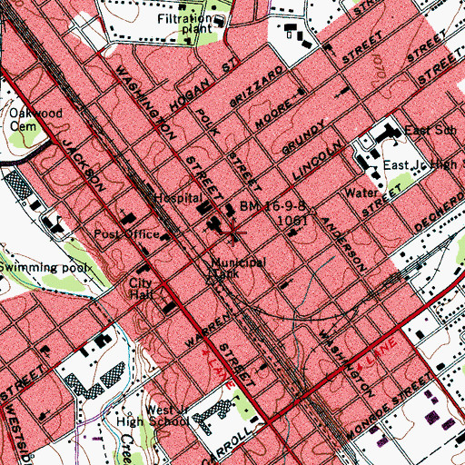 Topographic Map of Saint Barnabas Episcopal Church, TN