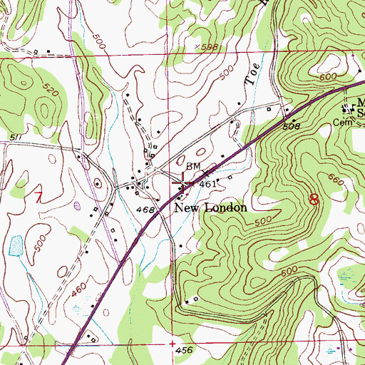 Topographic Map of New London, AL