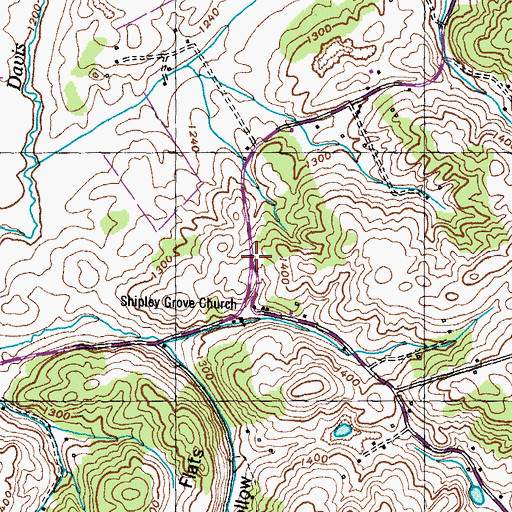 Topographic Map of Shipley School (historical), TN