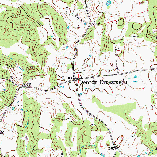 Topographic Map of Denton Crossroads, TN