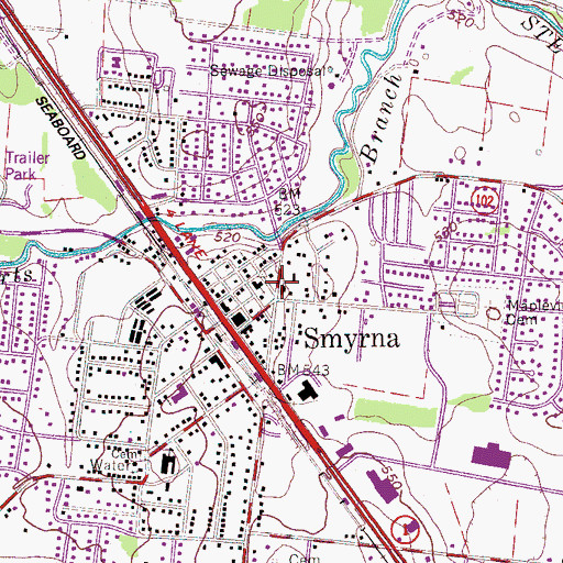 Topographic Map of Smyrna Presbyterian Church, TN