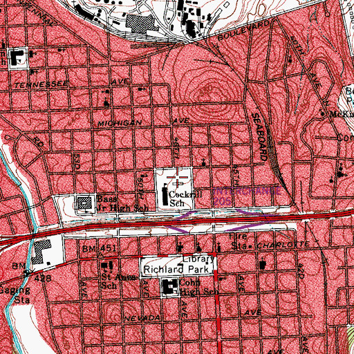Topographic Map of Clifton Park, TN