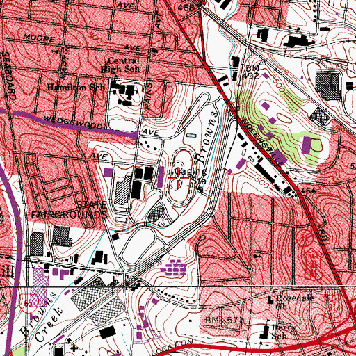 Topographic Map of Cumberland Park, TN