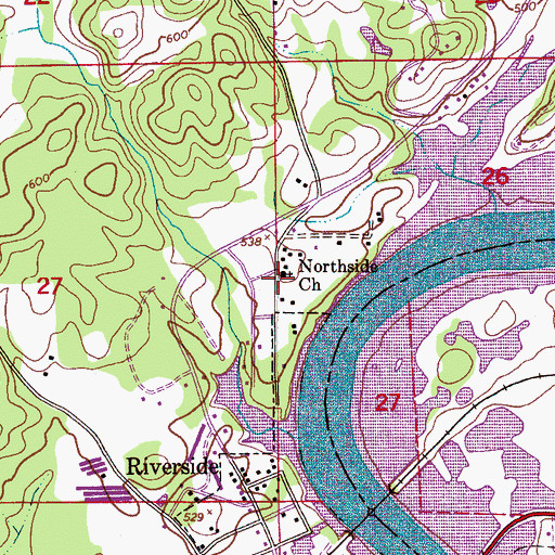 Topographic Map of Northside Church, AL