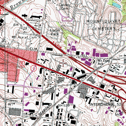 Topographic Map of Fosters Hill, TN