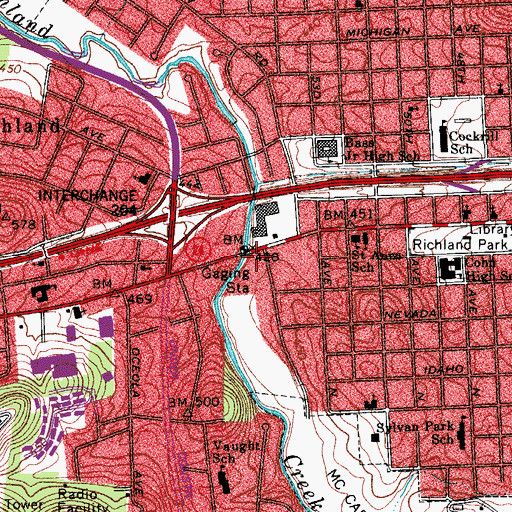 Topographic Map of McClurkan Memorial Church of the Nazarene, TN