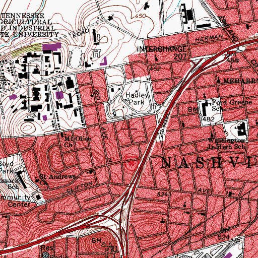 Topographic Map of Noahs Ark Primitive Baptist Church, TN