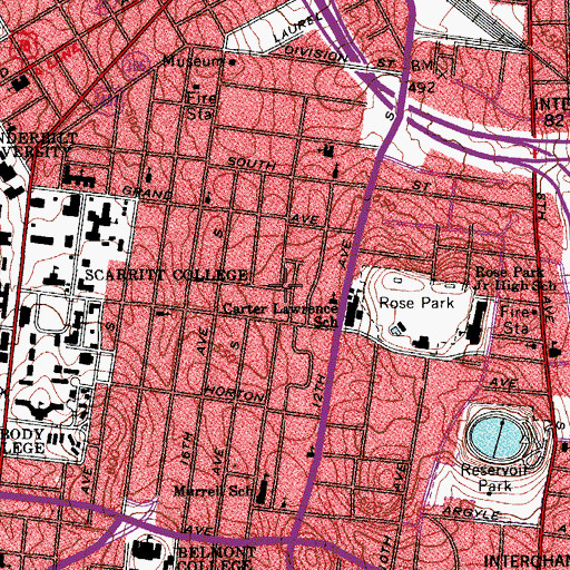 Topographic Map of Mount Sinai Primitive Baptist Church, TN